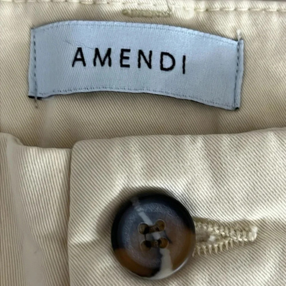 Amendi Gunnar in Light Beige Organic Cotton Pleat Front Button Fly Pants - Sz 32 - Picture 4 of 12